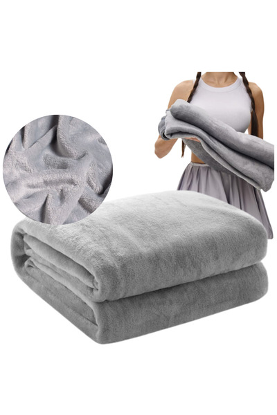 Other Plain blanket birthday gift for bed plaid 200x220 cm grey warm large