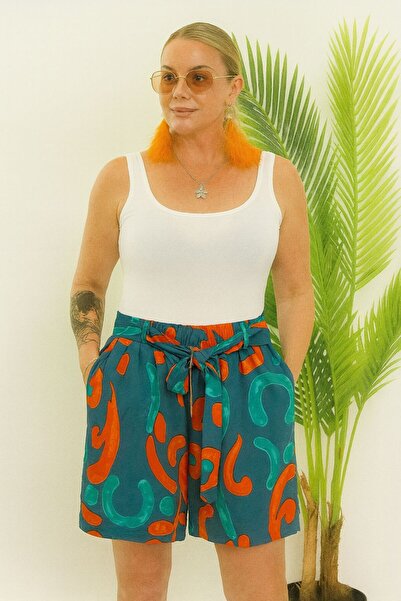 orva fashion Kadın Viskon Kuşak Detaylı Standart Beden Şort (36 ile 44 Beden ...