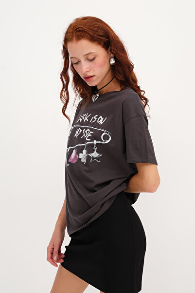 Addax Μπλουζάκι με στάμπα με λαιμόκοψη P10533