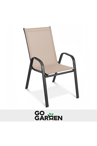 Other Metal garden chair set for terrace, balcony, garden, beige, heavy duty x6