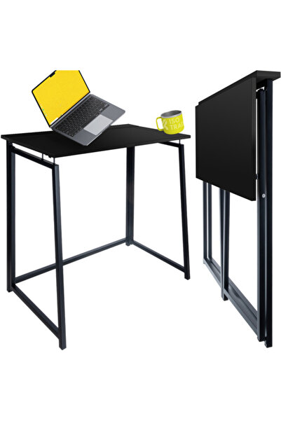 zola Folding desk with metal frame, Zola, MDF, 80 x 40 x 75 cm, black