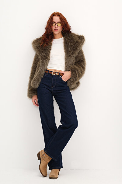 Addax Shawl Collar Faux Fur M2429