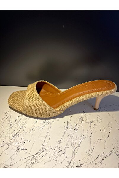 VEYİS USTA Straw Heeled Slippers