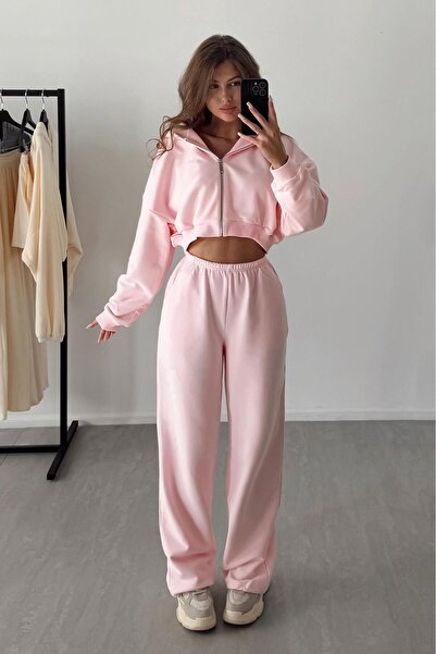 Madmext Pembe Barrel Fit Kadın Eşofman Altı MG2553