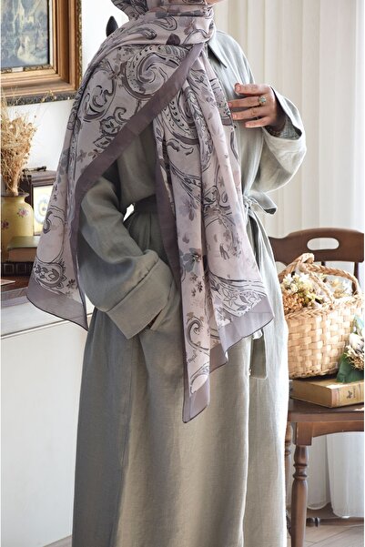 EMİNOS BUTİK Oversize Model Keten Ferace Su Yeşili