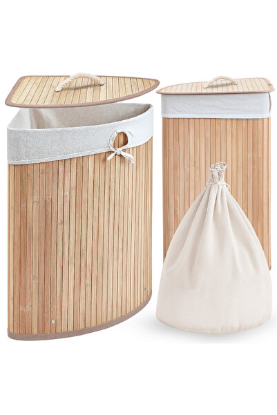 Other Foldable Bamboo Corner Laundry Basket, Toy Dirty Clothes Container