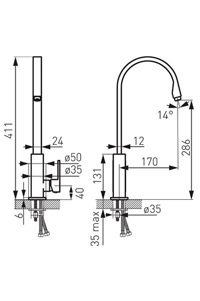 Zicco Black Kitchen Faucet Black