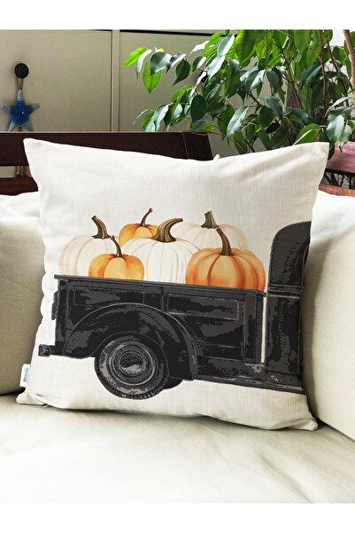 Evmila Pumpkin and Autumn Pattern Throw Pillow Cover