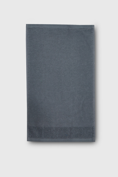 Benetton Home 3 Pieces Bath Towel Hand Face Body Dark Gray 100% Cotton 50X90 cm Hand Towel