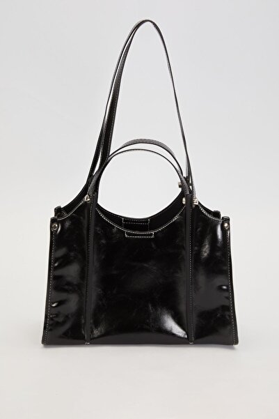 Levidor Black Double Compartment Large Shoulder Bag