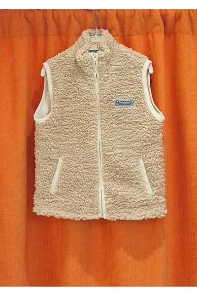 Edelweiss Plush Vest with Thick Collar and Combed Cotton Lining