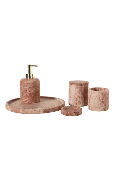 Mudo Home EVELYN TRAVERTEN 5'Lİ BANYO SETİ ROSE