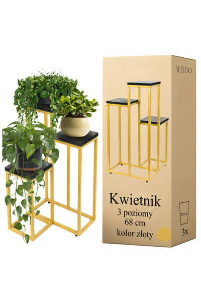 Other Suport pentru flori cu mai multe niveluri, suport rustic tip mansardă cu 3 niveluri, 68 cm