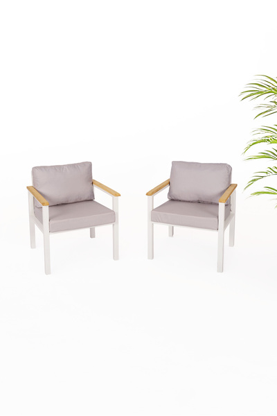 neokas Balkon Mobilyası, Bahçe Takımı, 2 Tekli Koltuk, Kafe Koltuğu, Bekleme ...