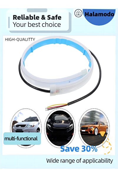 HALAMODO شريط إضاءة نهارية LED للسيارة مكون من قطعتين، رفيع للغاية، مسح ضوئي ...