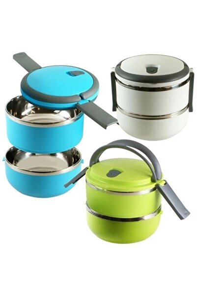ÇERÇİCİ Sefer Bowl Food Thermos Storage Container Thermos Set of 2 - Steel Blue