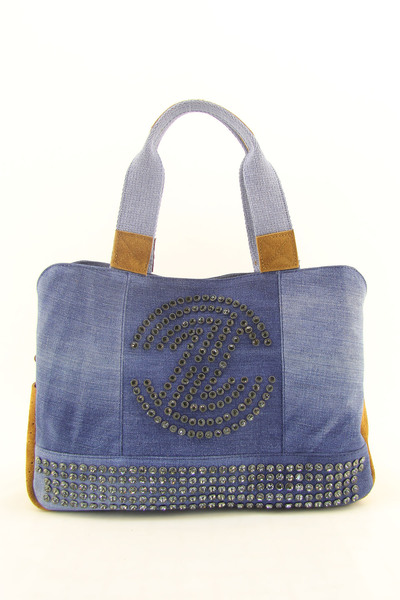 HNB Women's Tan Casual Retro Denim Multi-Compartment Shoulder Bag