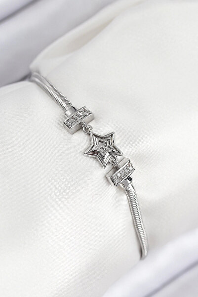 Epilons سوار نسائي من الفضة على شكل نجمة من حجر الزركون والبرونز من Bfs