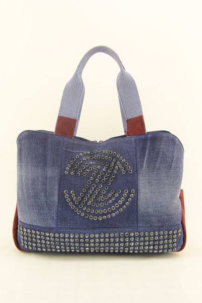 HNB Women's Burgundy Casual Retro Denim Multi-Compartment Shoulder Bag