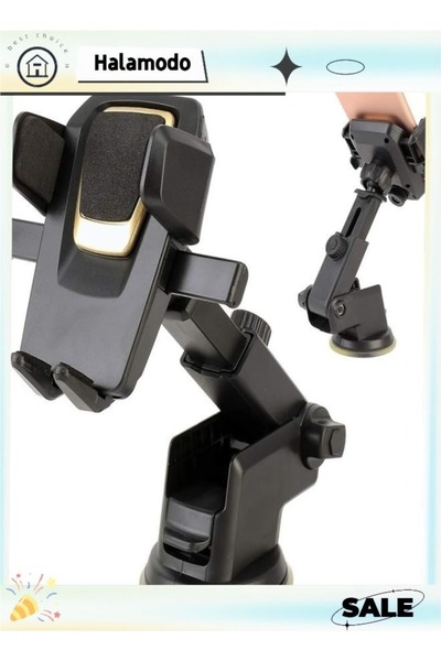 HALAMODO حامل هاتف للسيارة مثبت على لوحة القيادة والزجاج الأمامي مع قفل الضغط