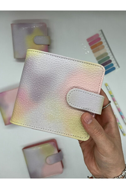 Kağıt Gemi Dükkan Mini Boy Sarı Pembe Tonları Mıknatıslı PU Deri Kapaklı Sürd...