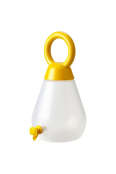 IKEA PILLERSTARR Jar with Tap, Transparent Bright Yellow, 4 l