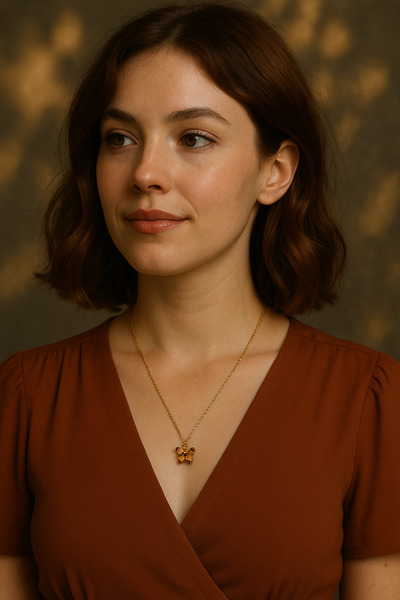 Hazard قلادة على شكل فراشة برونزية