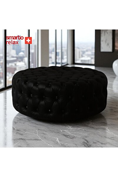 Smarto relax Evolene Kapitoneli Ayaksız Puf – Babyface Dekoratif 100x45 cm Mo...