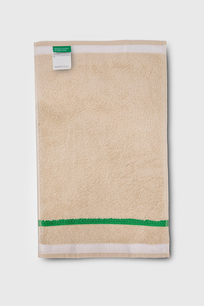 Benetton Home 3 Pieces Bath Towel Hand Face Body Beige 100% Cotton 50X90 cm Hand Towel
