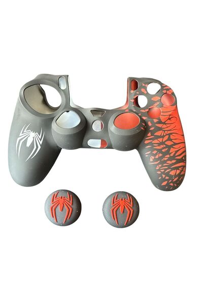 Doreka PS4 Dualshock Spider-Man Koruyucu Silikon Kılıf + Analog silikon Koruyucu