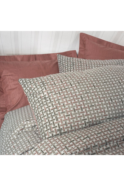 Cotton Box Bedding set CottonBox 129CTN4726,100% cotton,3pc,Duvet160x220cm,Sheet100x200+30,Pillow50x70,Gray/red