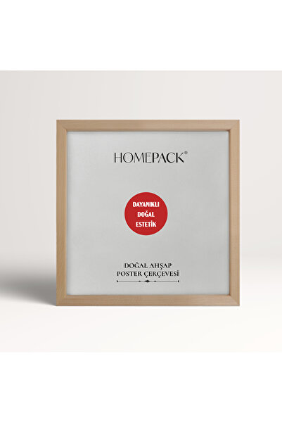 HOMEPACK 40X40 cm Natural Wood Framed Poster Frame, 3 Pieces Blank Frame, Wood-Frame-40X40