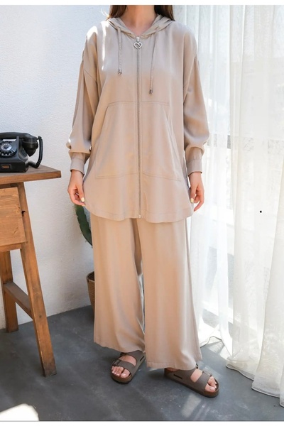 BURKAY Comfortable Fabric Full Zipper Comfortable and Stylish Two-Piece Suit