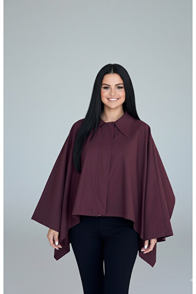 My Blog Plum Cape Model Trench Coat - 7603