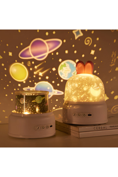 idragon S01 Tavşan Şekilli LED Gece Lambası Projektör |, Bluetooth Müzikli, Şarjlı ve Taşınabilir