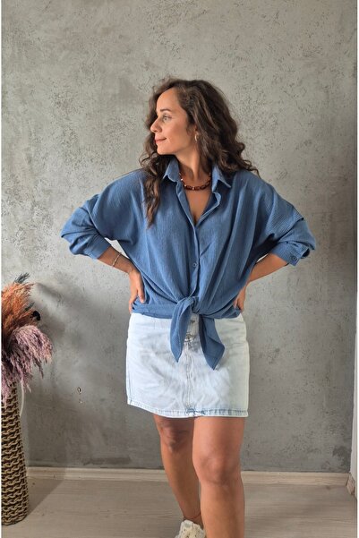 Butik Krinkıl Oversize Gömlek