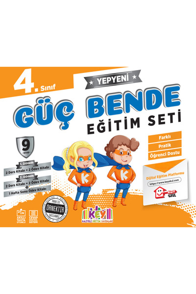 Kaliteli Eğitim Yayınları Key Yayınları 4. Sınıf Güç Bende Eğitim Seti (9 Kit...