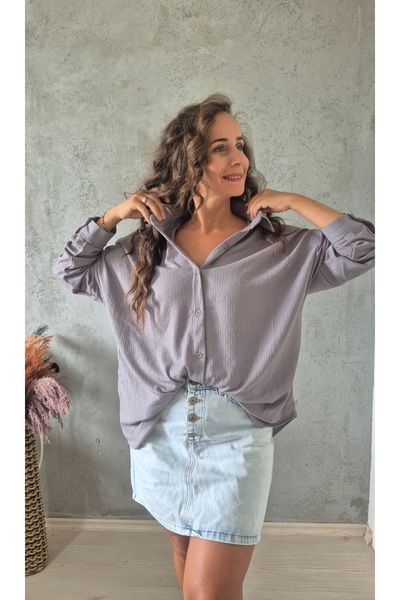 Butik Krinkıl Oversize Gömlek