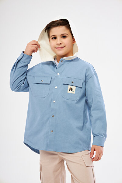 Arvole %100 Pamuk Kapüşonlu Gömlek