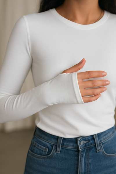 FV Finger-Through Crew Neck Women's Bodysuit