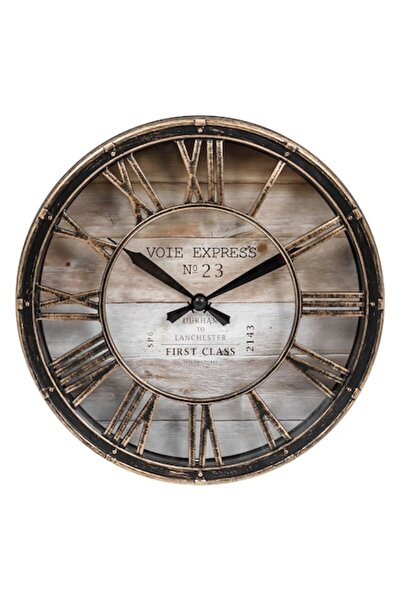 SHOPIENS Decorative Wall Clock Shopiens® with Brushed Bronze Perforated Frame