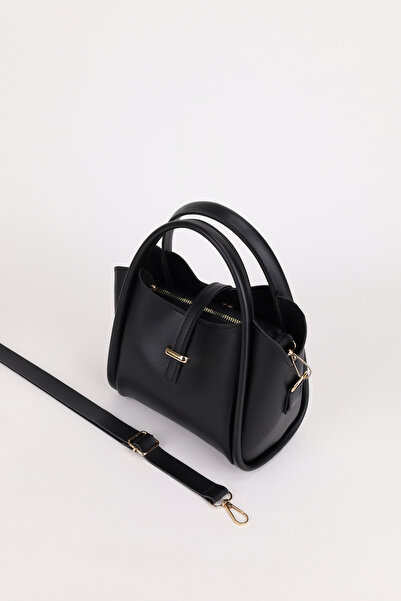 NOTHING Women's Black and White Three-Compartment Design 2-Piece Hand and Shoulder Bag with Detachable Makeup Bag Roma