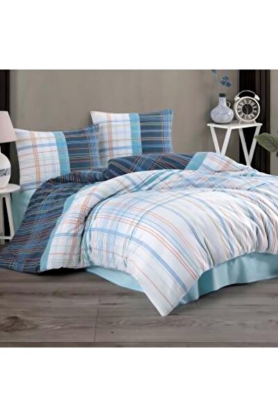 Kristal Tek Kişilik Ranforce Nevresim Takımı Ekose