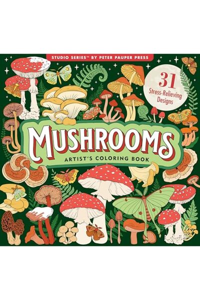 Peter Pauper Press Mushrooms Adult Coloring Book 31 Onesided Designs On Thick...