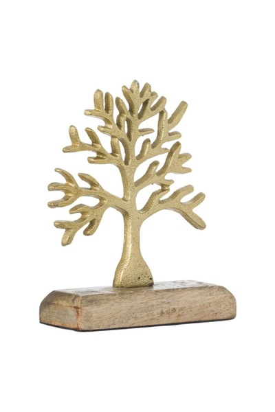 SHOPIENS Shopiens® Tree of Life Table Decoration, Gold, Metallic, 15 cm