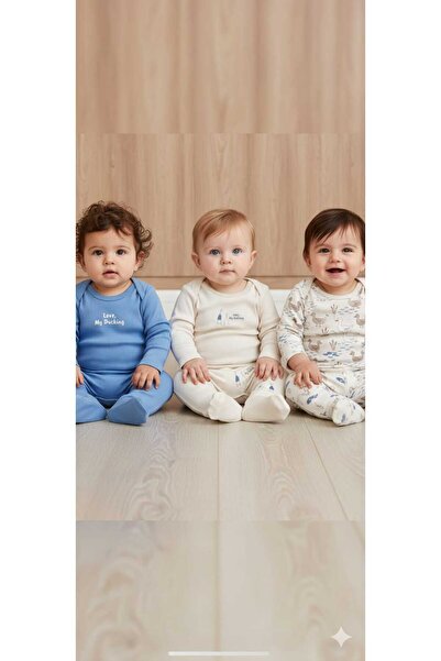 Necix طقم ملابس للأطفال الذكور مكون من 3 قطع مع أزرار سفلية وعلوية