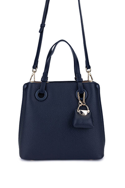 Tamer Tanca Women's Faux Leather Navy Blue Shoulder Bag