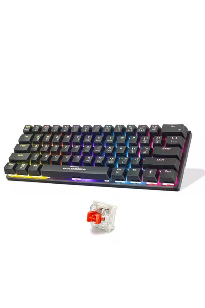 TEKMAKG RGB Mekanik Oyuncu Klavyesi - 61 Tuş, Red Switch, Anti-Ghosting, Siyah