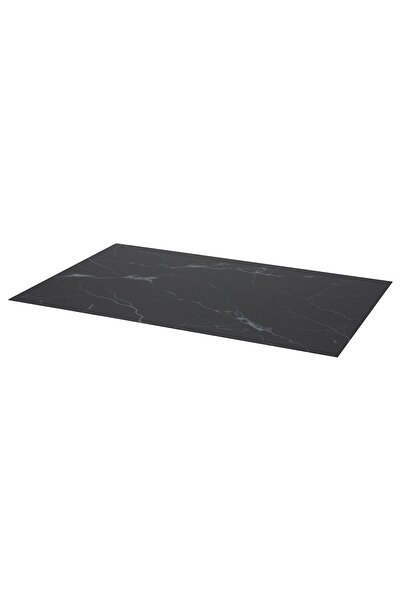 IKEA LACK Glass top, marble effect/black, 118 x 78 cm