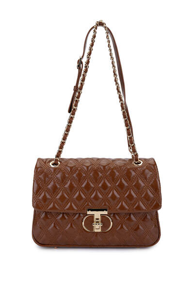 Tamer Tanca Women's Faux Leather Camel Shoulder Bag